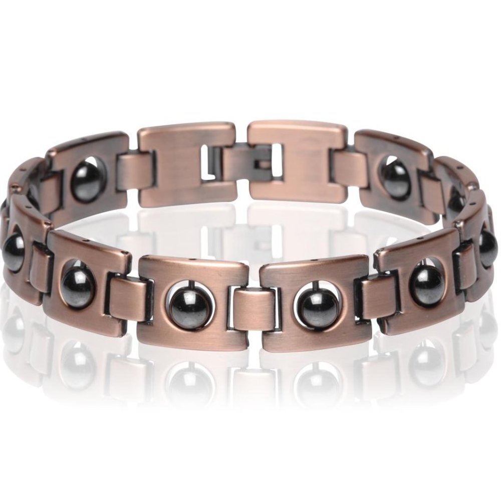 Copper Magnetic Link Hematite Stone Bracelet - Arthritis Pain Relieve Bracelet
